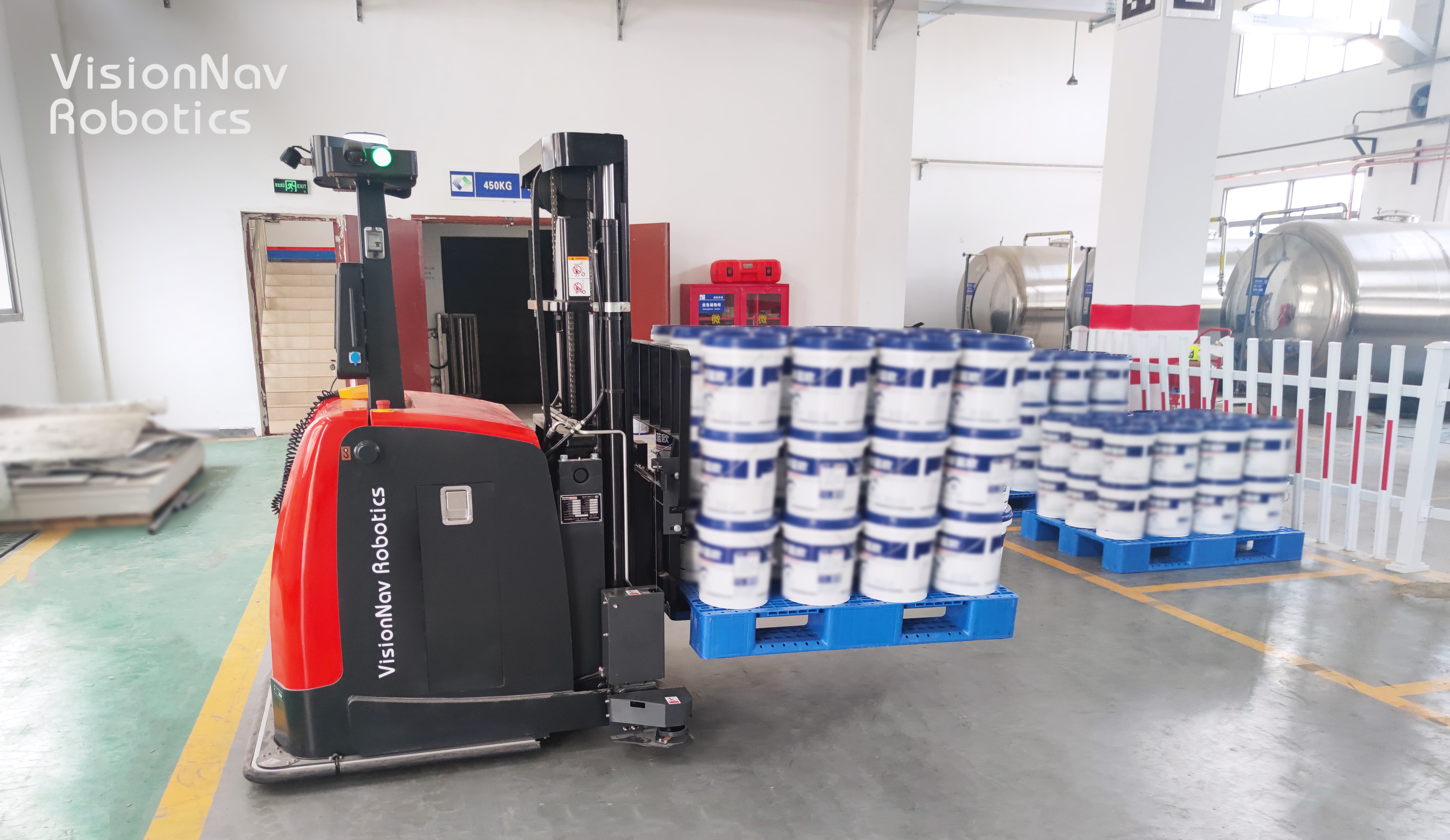 VNP15 Counterbalanced Stacking Forklift Unloading
