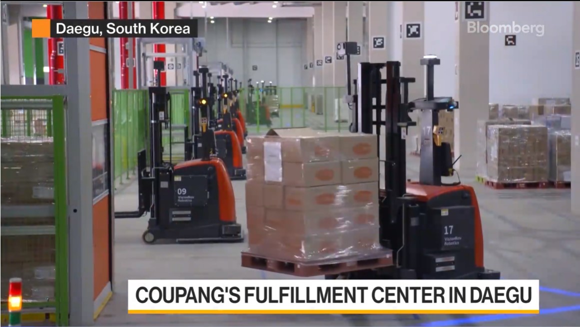 Bloomberg Exclusive | Coupang Deploys More Than 50 VisionNav AGVs at its Fulfillment Center in Daegu